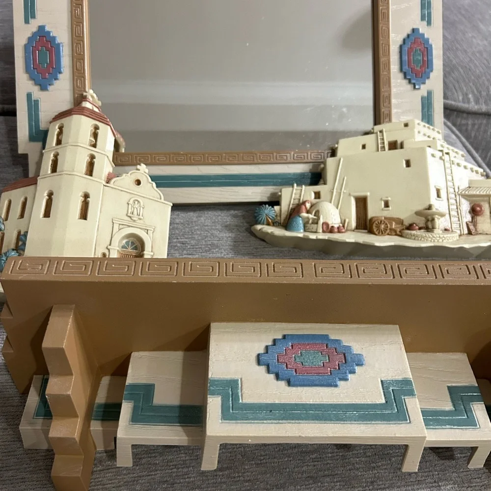 Aztec mirror & wall shelf Plaque Mission Burwood Wall Hanger Plastic Church
